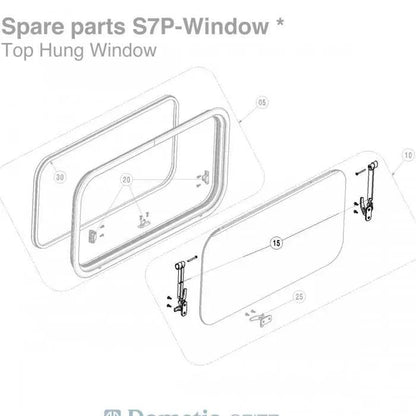 Window Stays (Pair) - Suit 250mm Seitz S7P Windows - Everything Caravans
