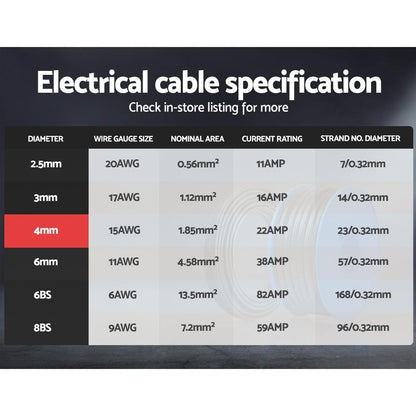 Twin Core Wire Electrical Automotive Cable 2 Sheath 450V 4mm 30M - Everything Caravans