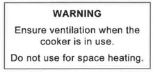 Warning Label Cooker ( White withred Writing) - Everything Caravans