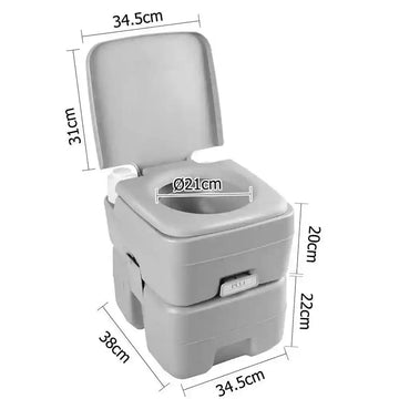 20L Portable Outdoor Camping Toilet - Grey - Everything Caravans