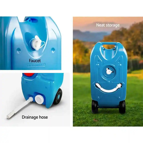 40L Blue Portable Wheel Water Tank - Everything Caravans