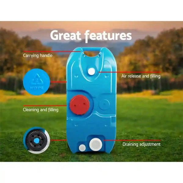 40L Blue Portable Wheel Water Tank - Everything Caravans
