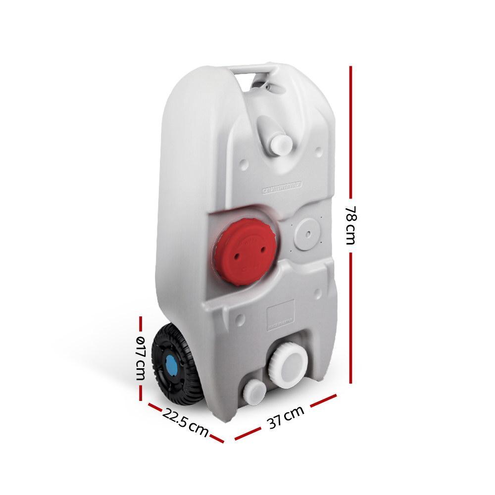 40L Grey Portable Wheel Water Tank - Everything Caravans