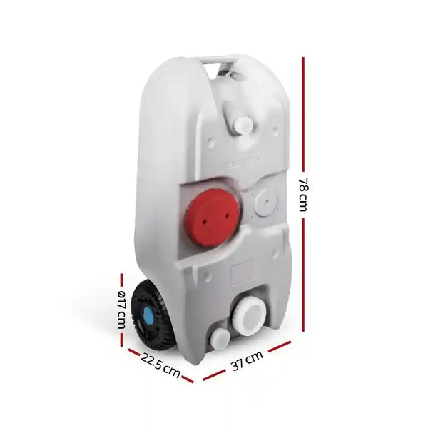 40L Grey Portable Wheel Water Tank - Everything Caravans