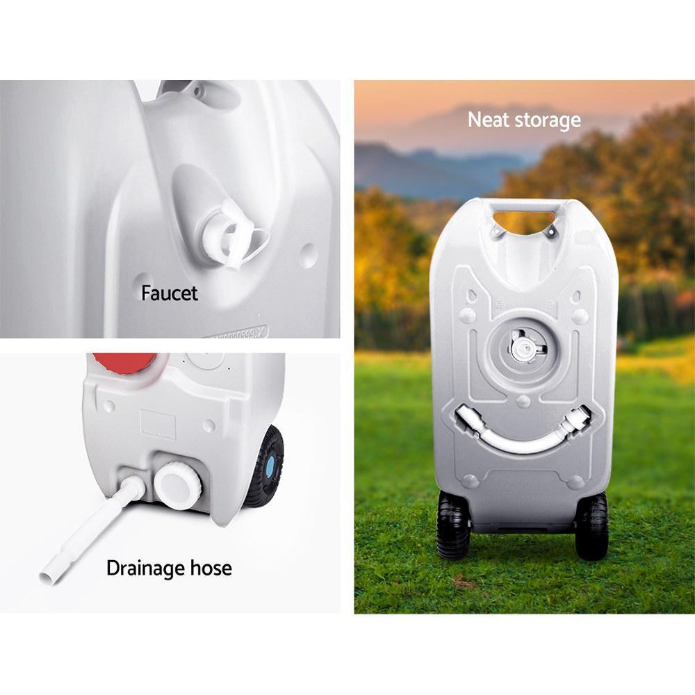 40L Grey Portable Wheel Water Tank - Everything Caravans