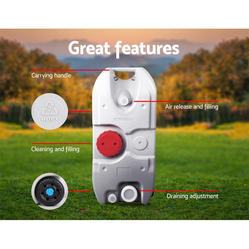 40L Grey Portable Wheel Water Tank - Everything Caravans