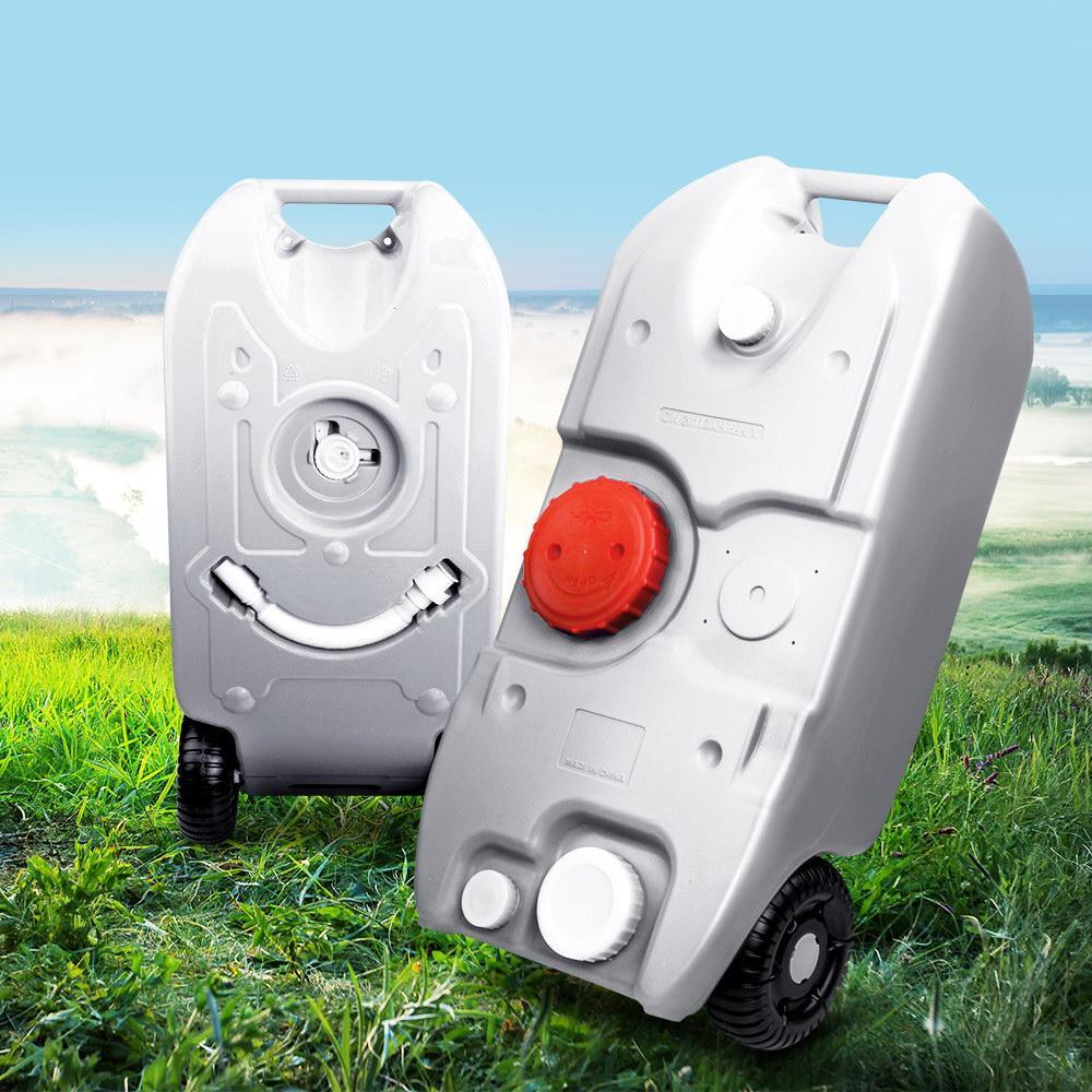 40L Grey Portable Wheel Water Tank - Everything Caravans