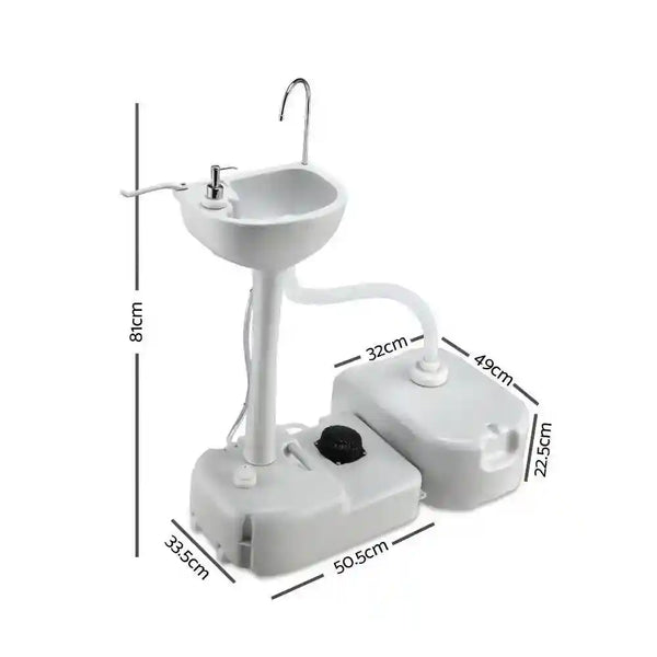 Portable Camp Wash Basin 43L with Grey Water Storage - Everything Caravans