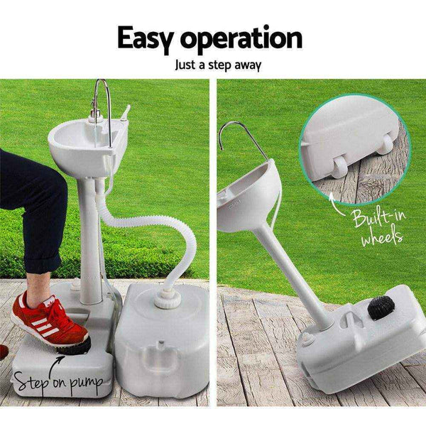 Portable Camp Wash Basin 43L with Grey Water Storage - Everything Caravans