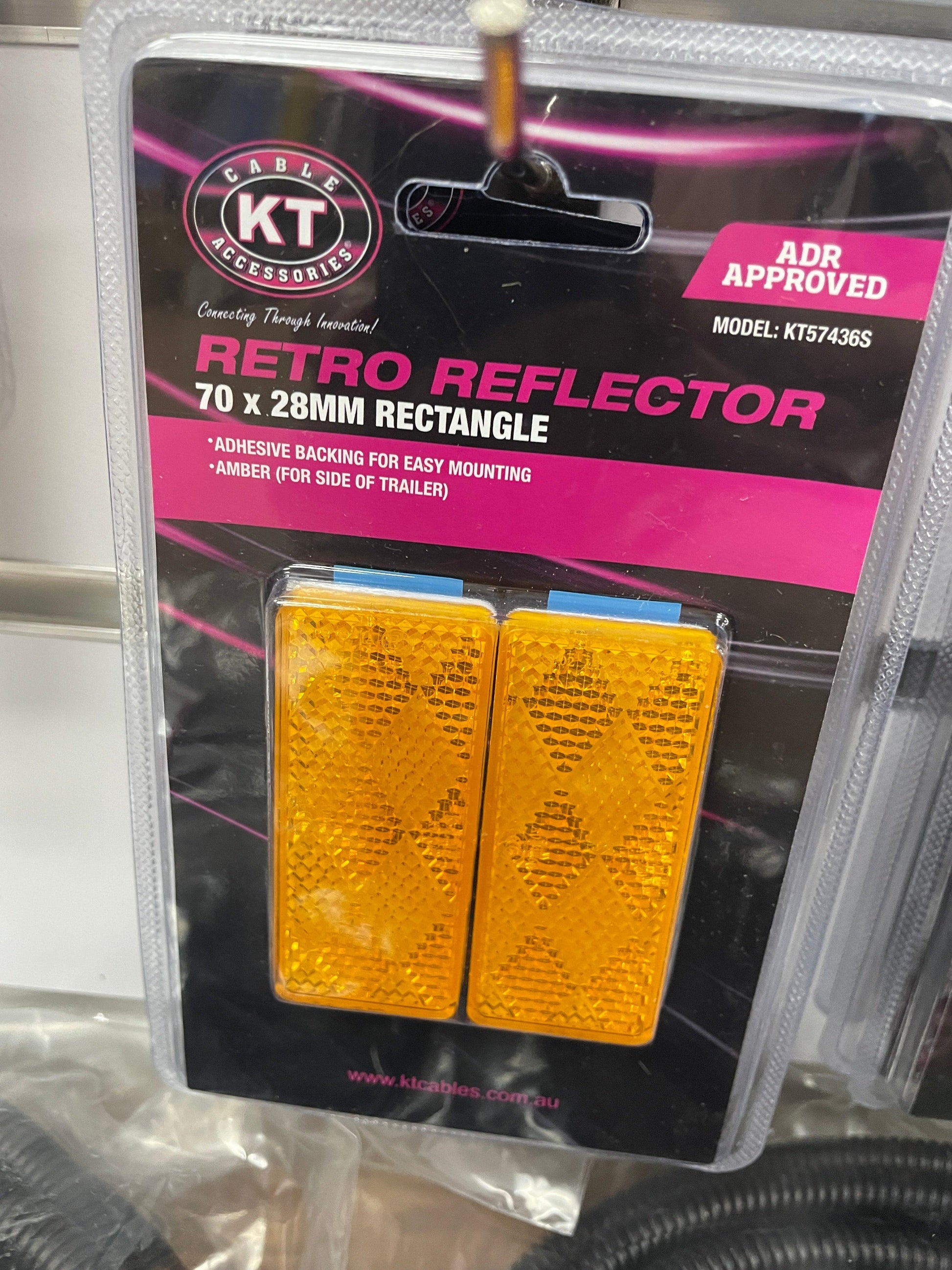 Reflector 70 x 30mm Amber - Twin Pack - Everything Caravans